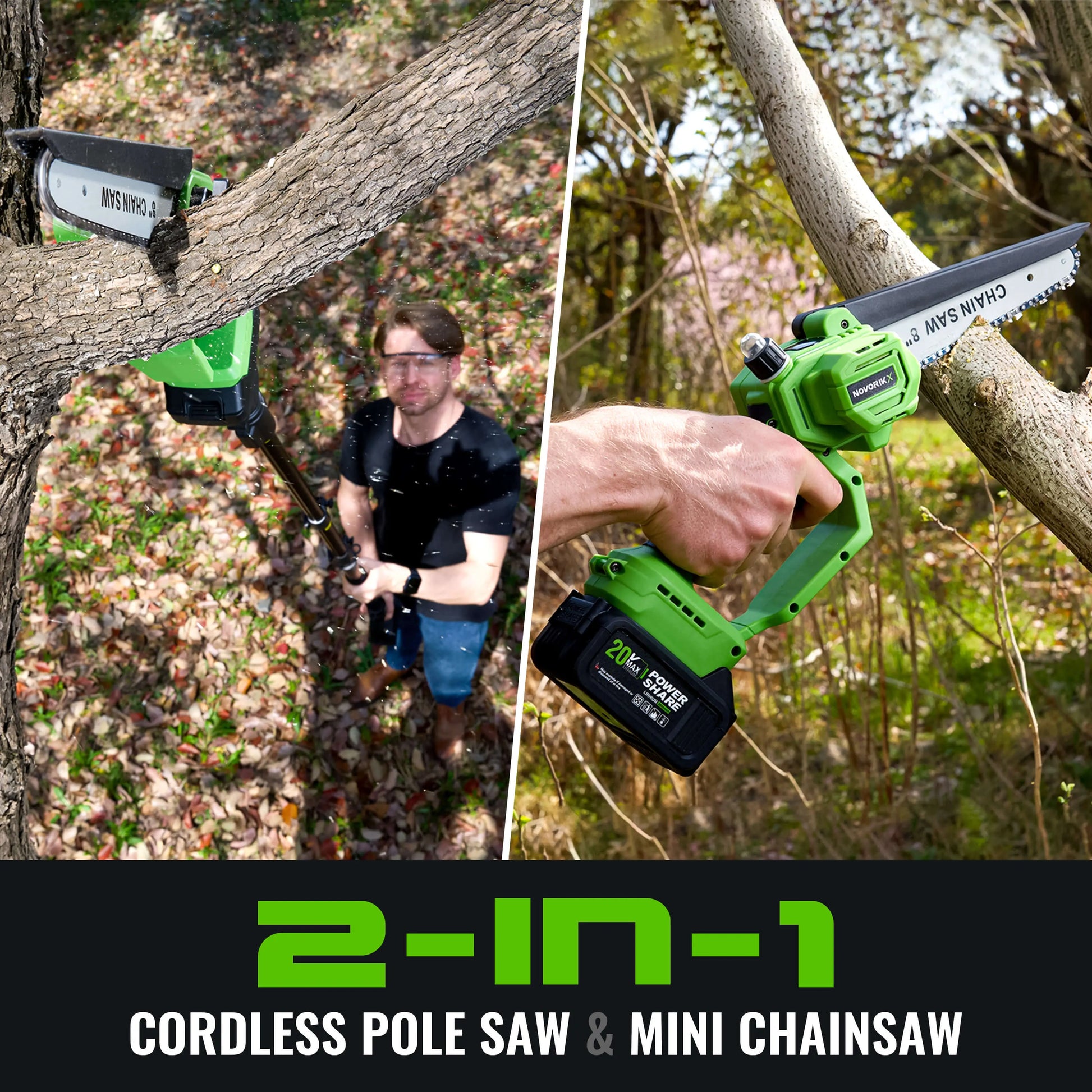 2-in-1 20V Cordless Pole Saw NovorikX