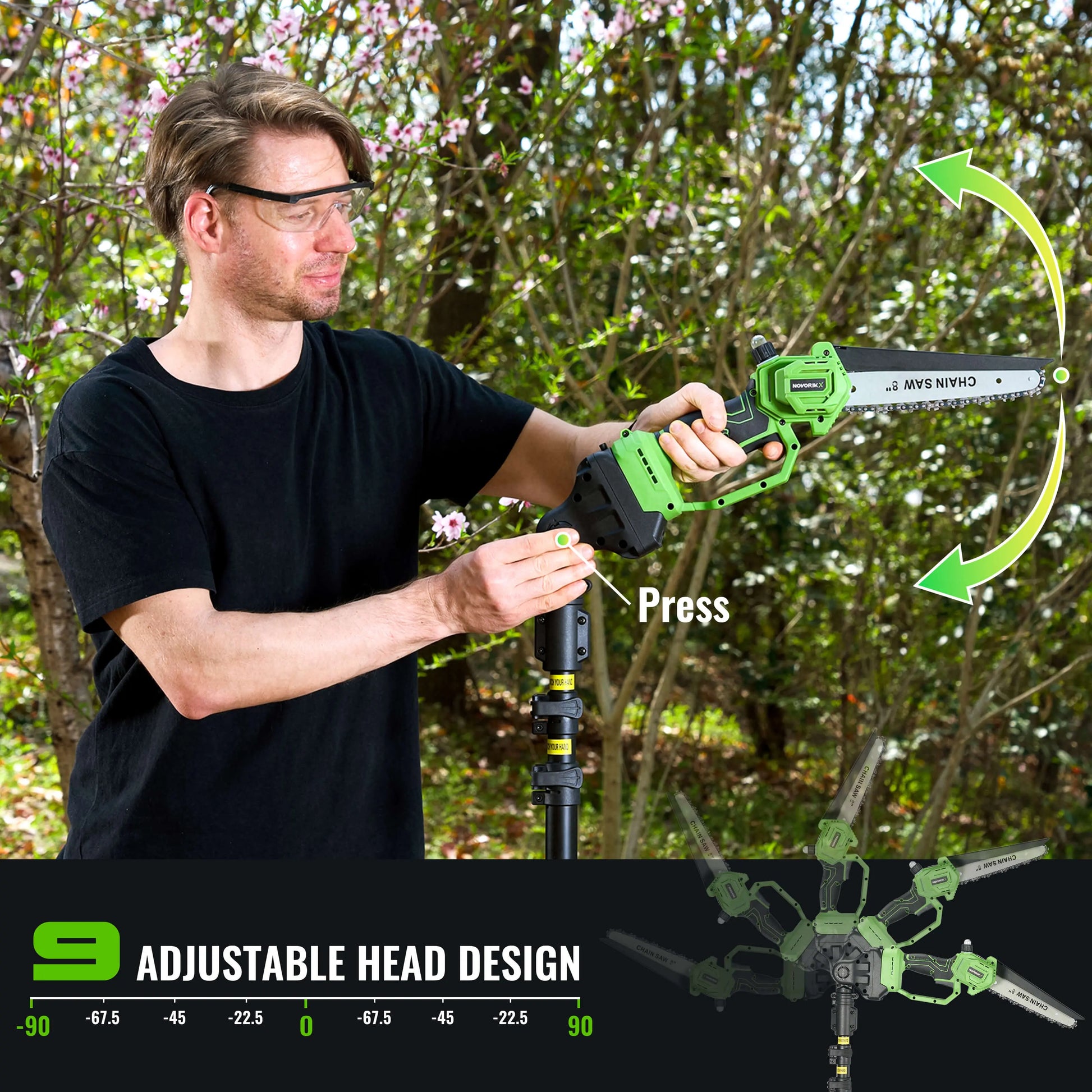 2-in-1 20V Cordless Pole Saw NovorikX