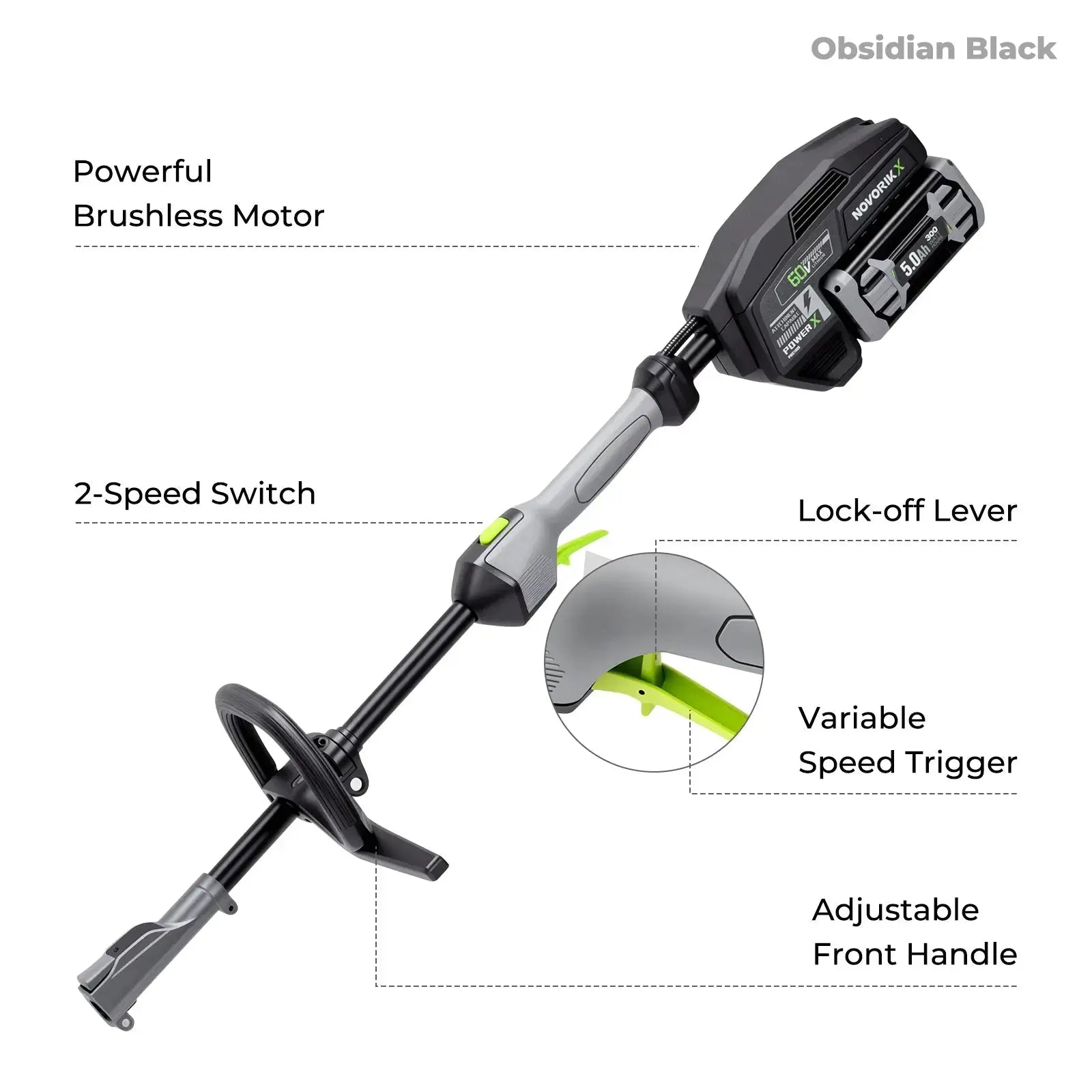 NovorikX Obsidian Black 60V Cordless Multi-Head Power Head NovorikX