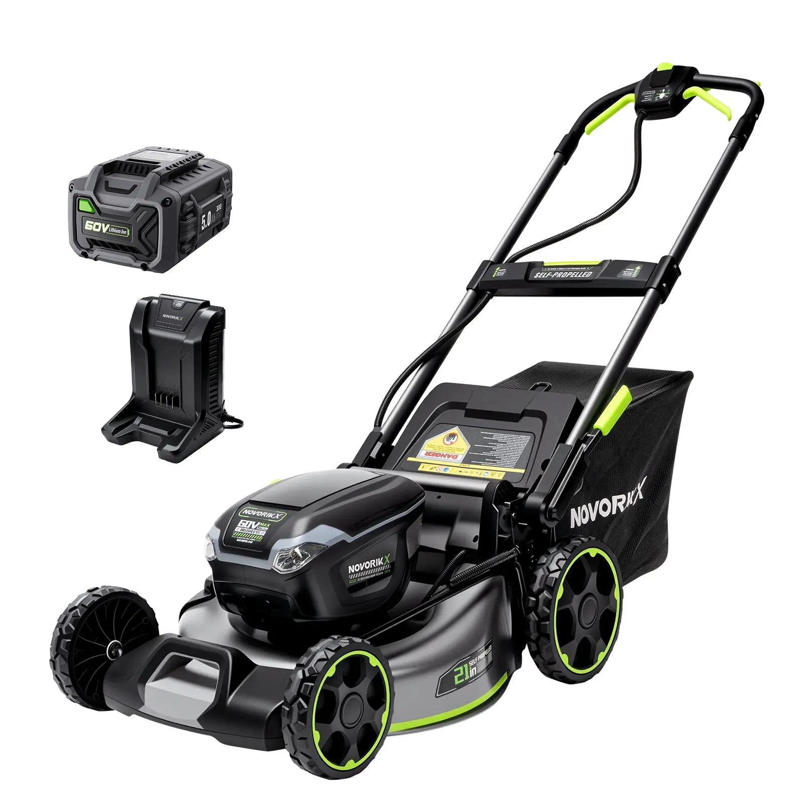 60V Brushless 21-Inch Self-Propelled Lawn Mower Kit NovorikX