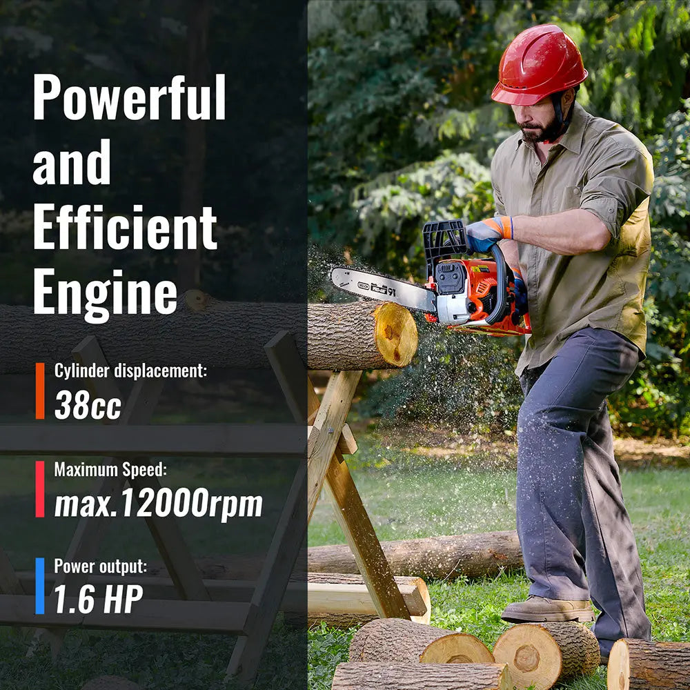 12/14-Inch Gas Powered Chainsaw (38CC) - NovorikX