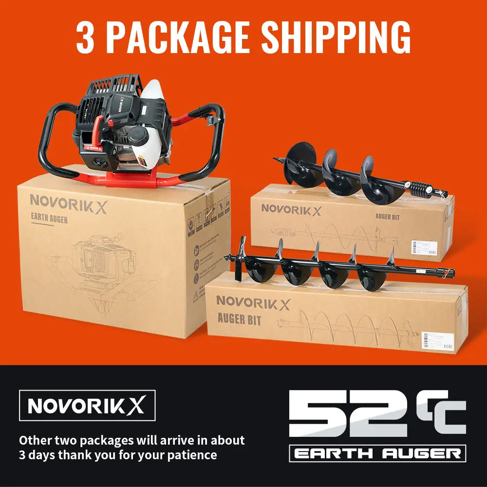 6/8-Inch Gas Powered Earth Auger (52CC) - NovorikX