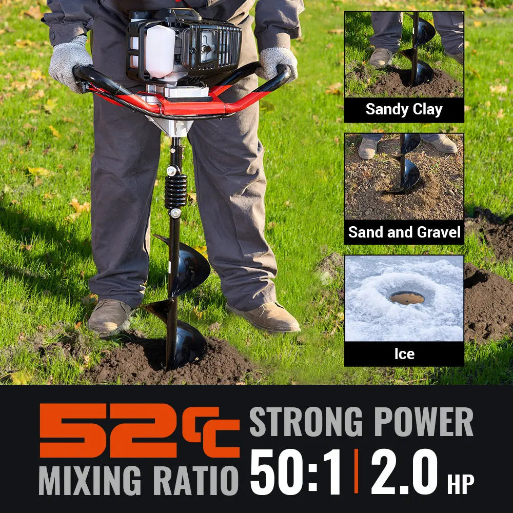 6/8-Inch Gas Powered Earth Auger (52CC) - NovorikX