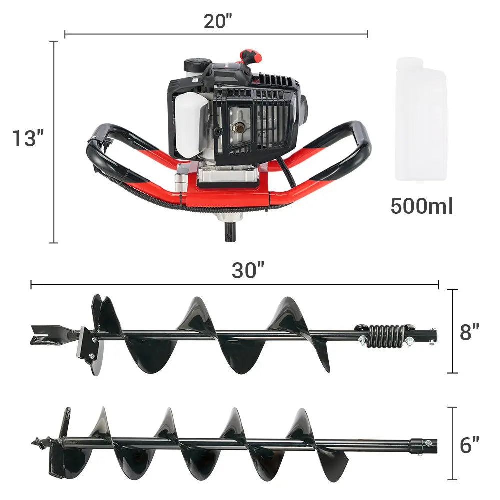 6/8-Inch Gas Powered Earth Auger (52CC) - NovorikX