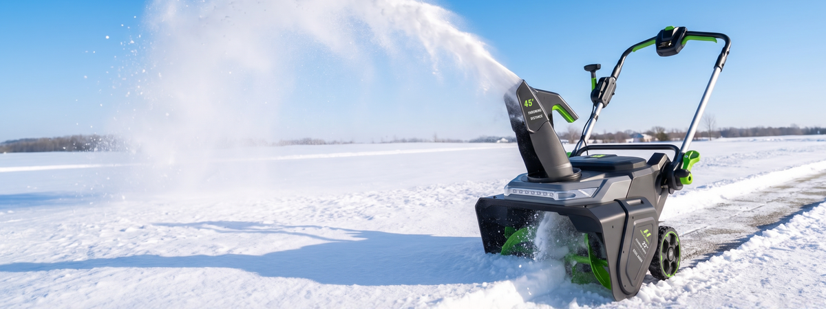 NovorikX cordless snow-clearing machines in winter conditions