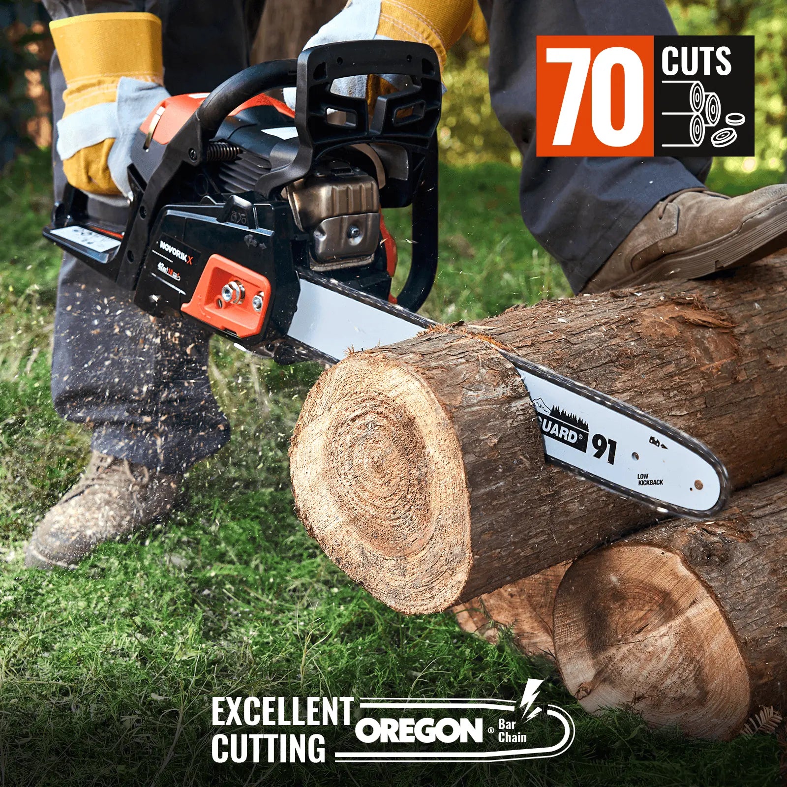 16/18-Inch Gas Powered Chainsaw (42CC) NovorikX