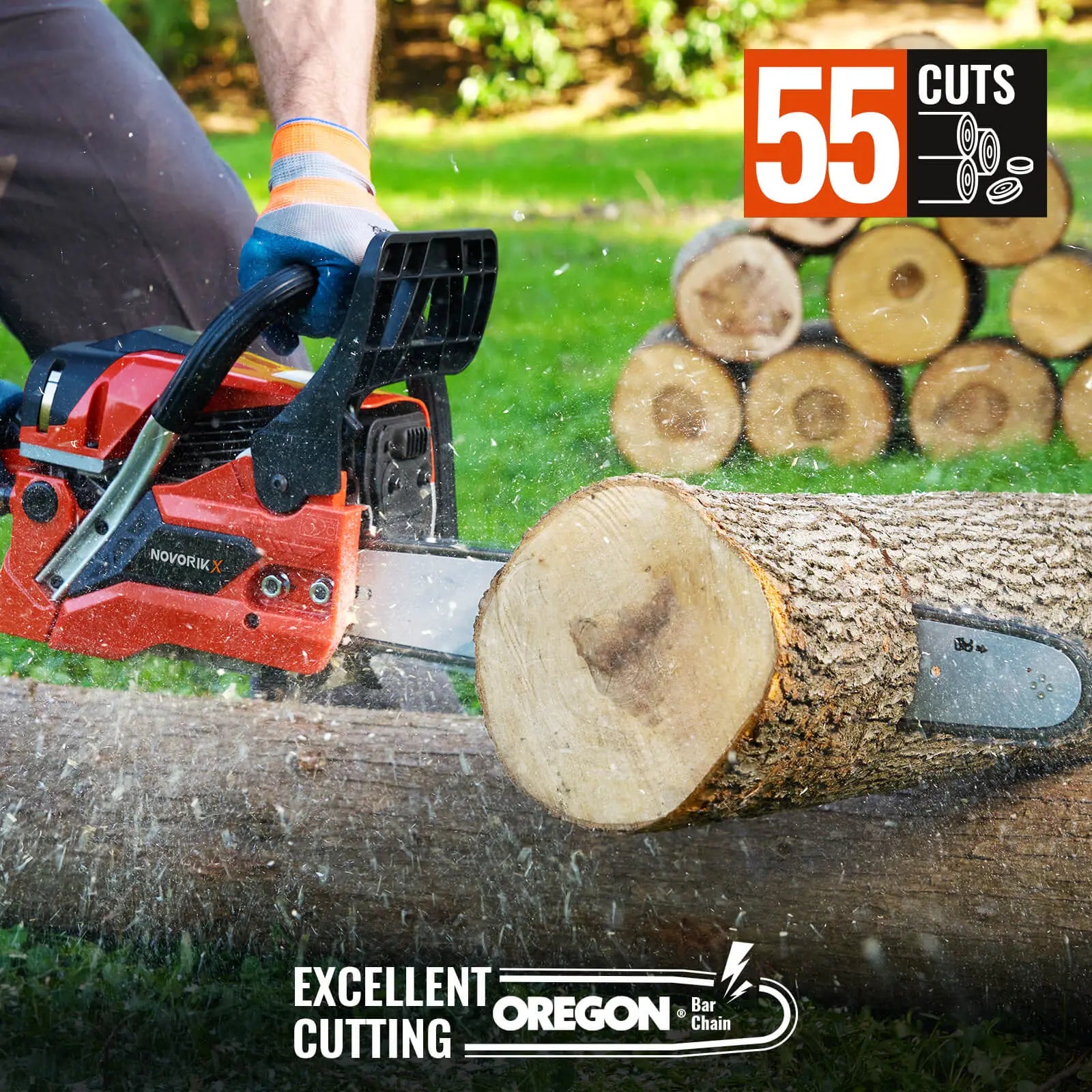 16/18-Inch Gas Powered Chainsaw (45CC) NovorikX