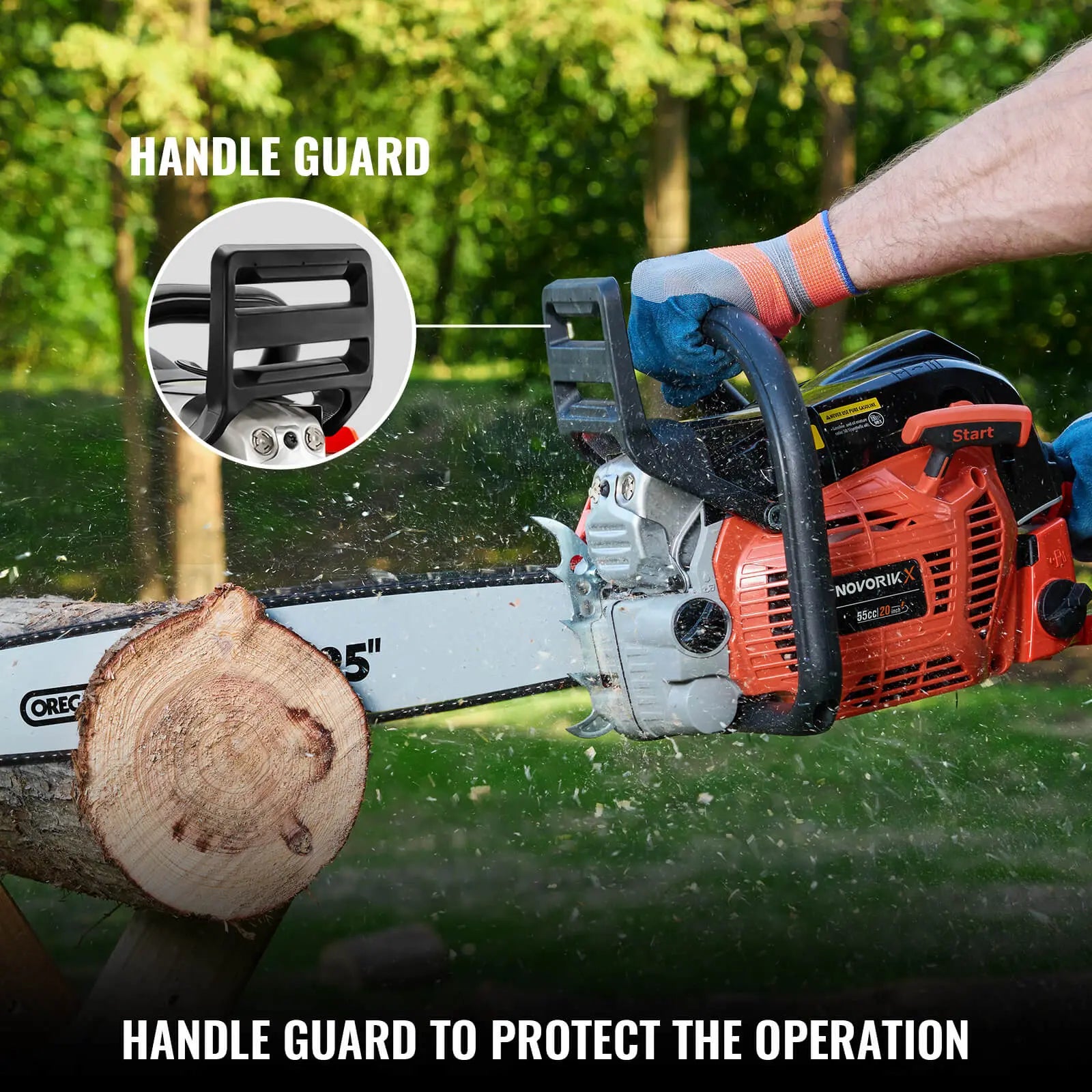 18/20-Inch Gas Powered Chainsaw (55CC) NovorikX