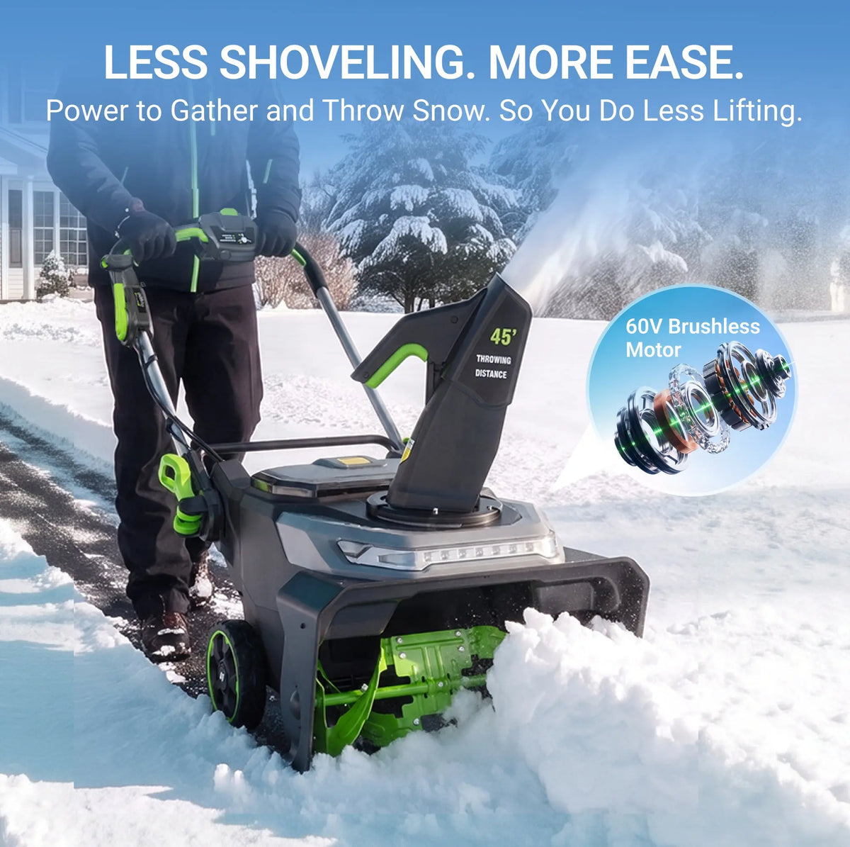 60V Brushless 22-Inch Single-Stage Snow Blower Kit NovorikX