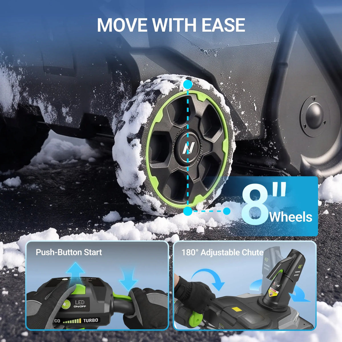 60V Brushless 22-Inch Single-Stage Snow Blower Kit NovorikX