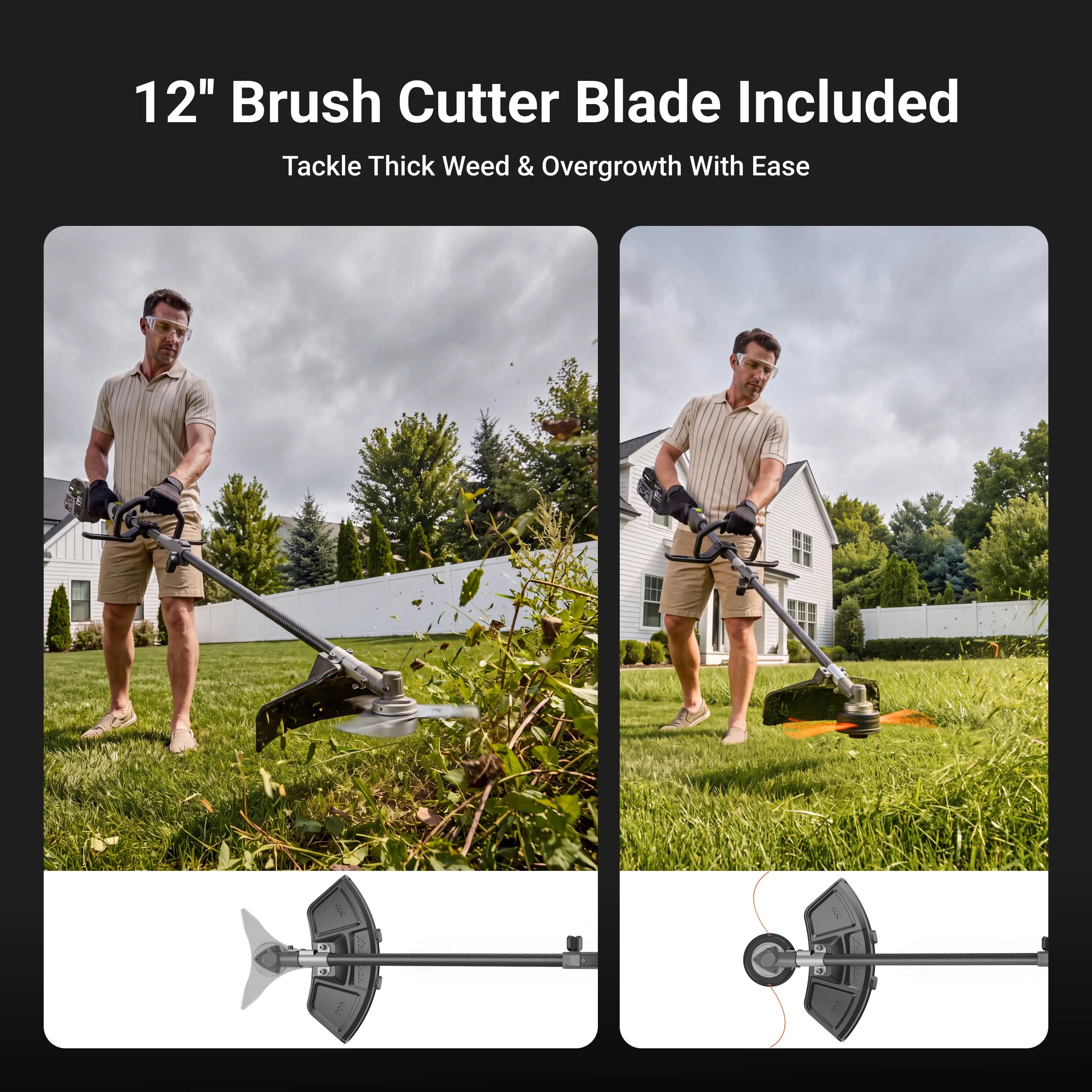 60V 17-Inch Carbon Fiber Shaft Trimmer & Cutter Kit  NovorikX