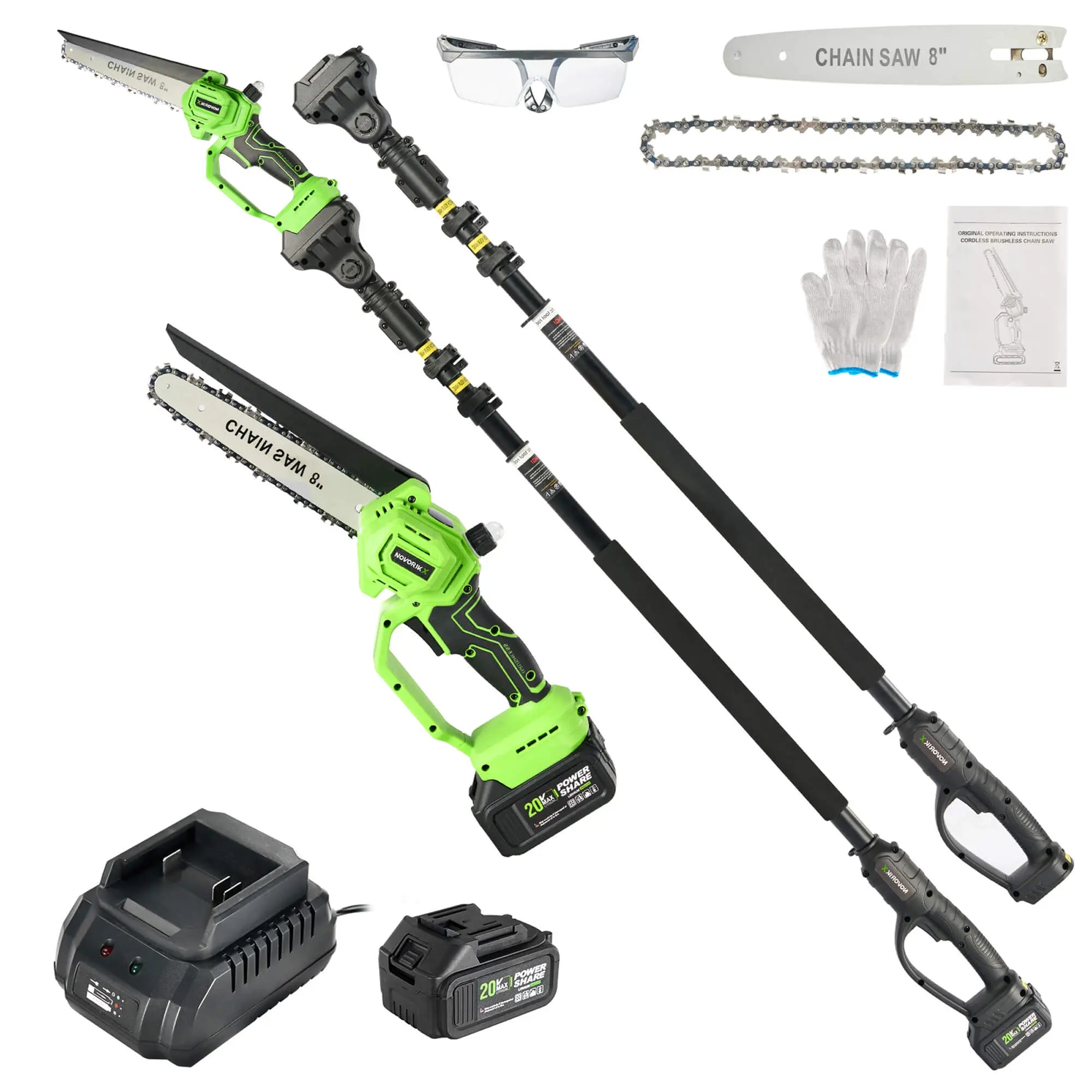 2-in-1 20V Cordless Pole Saw  NovorikX
