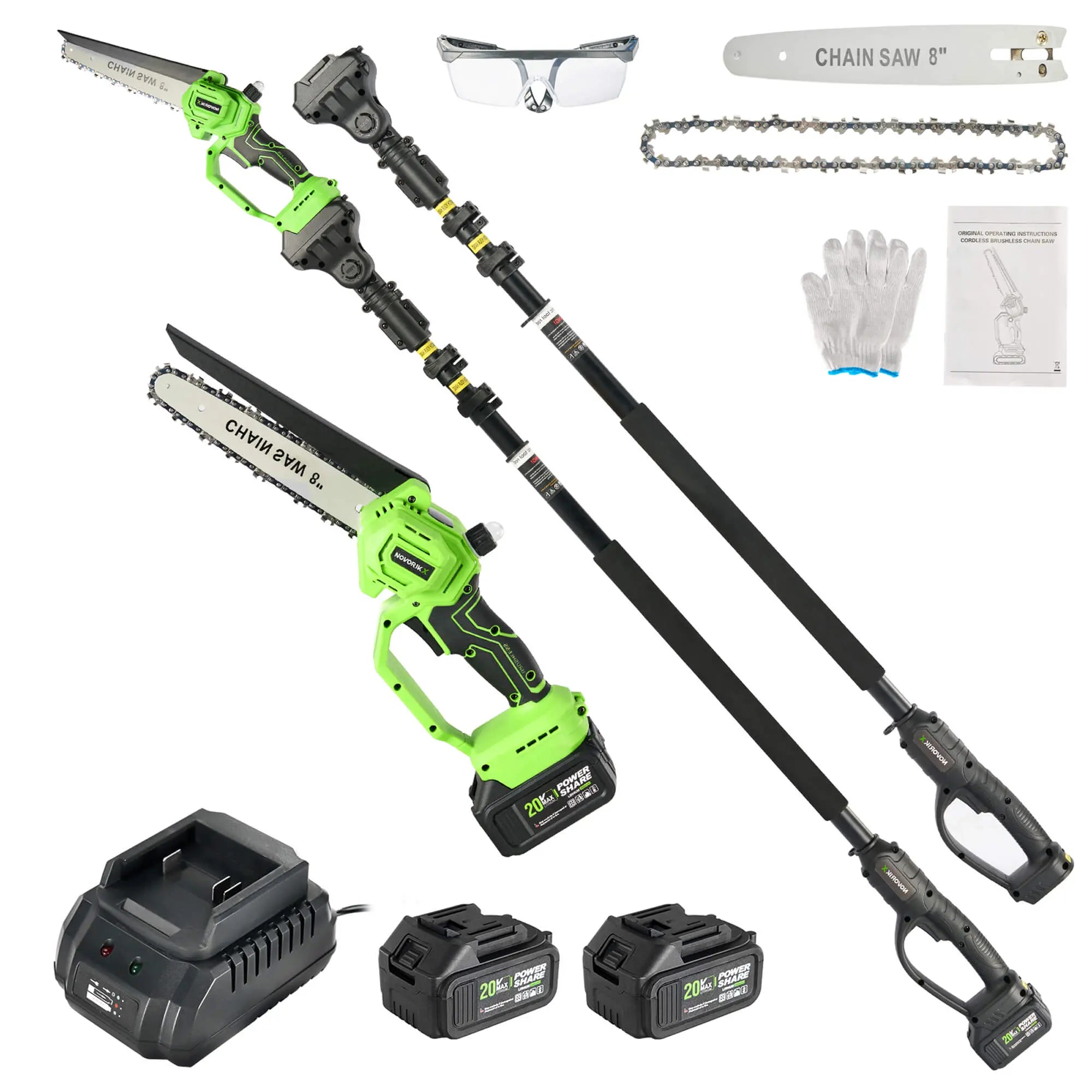 2-in-1 20V Cordless Pole Saw  NovorikX