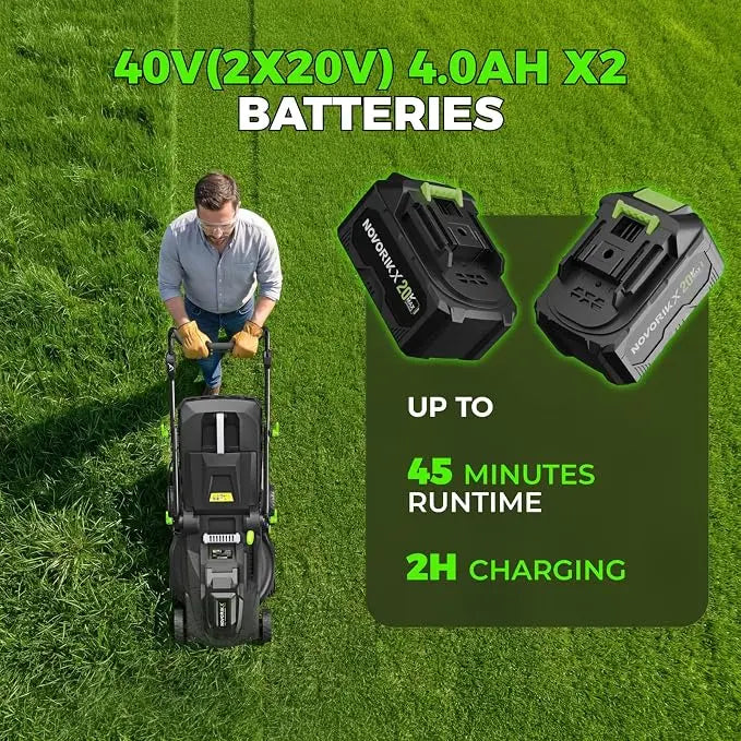 NovorikX 40V(2X20V) 4Ah Electric Cordless Lawn Mower  NovorikX