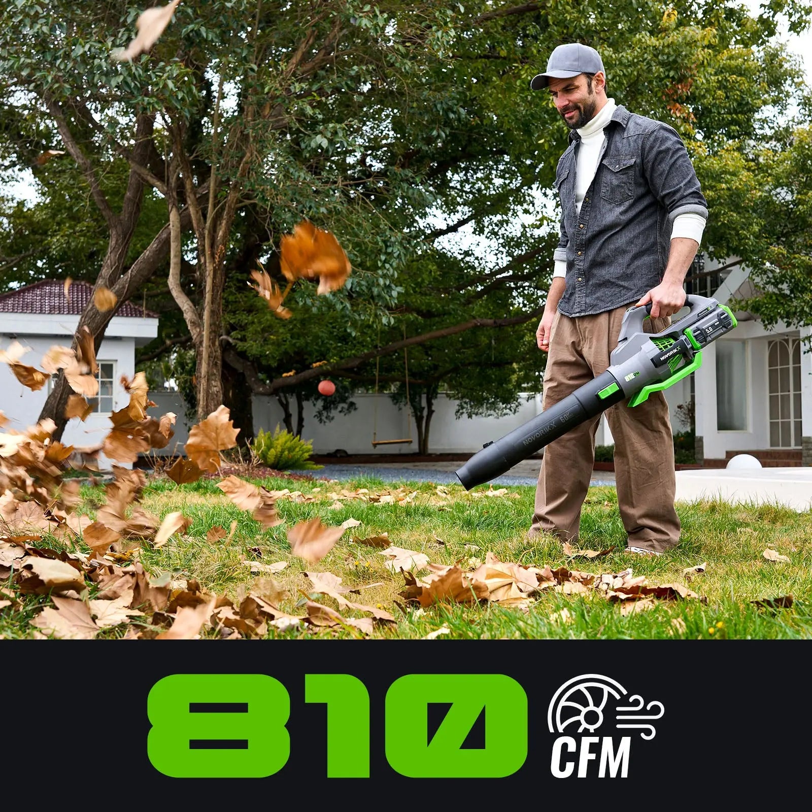 810 CFM 60V Electric Leaf Blower  NovorikX