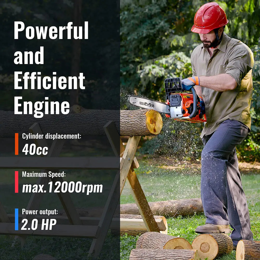 14/16-Inch Gas Powered Chainsaw (40CC) - NovorikX