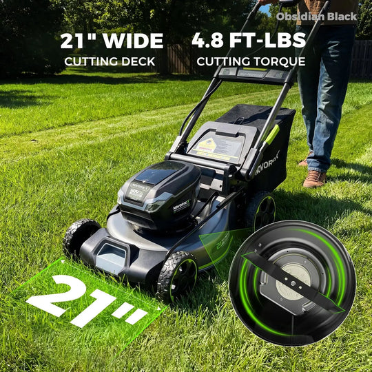 NovorikX Obsidian Black 60V Brushless 21-Inch Self-Propelled Lawn Mower Kit  NovorikX