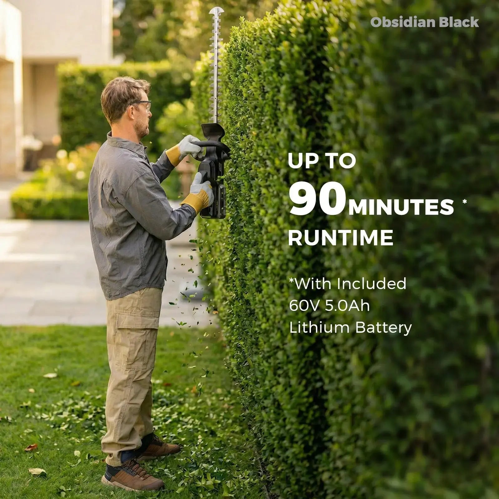 NOVITA【 BLACK EDITION】 Obsidian Black 60V Brushless 26-Inch Hedge Trimmer Kit -