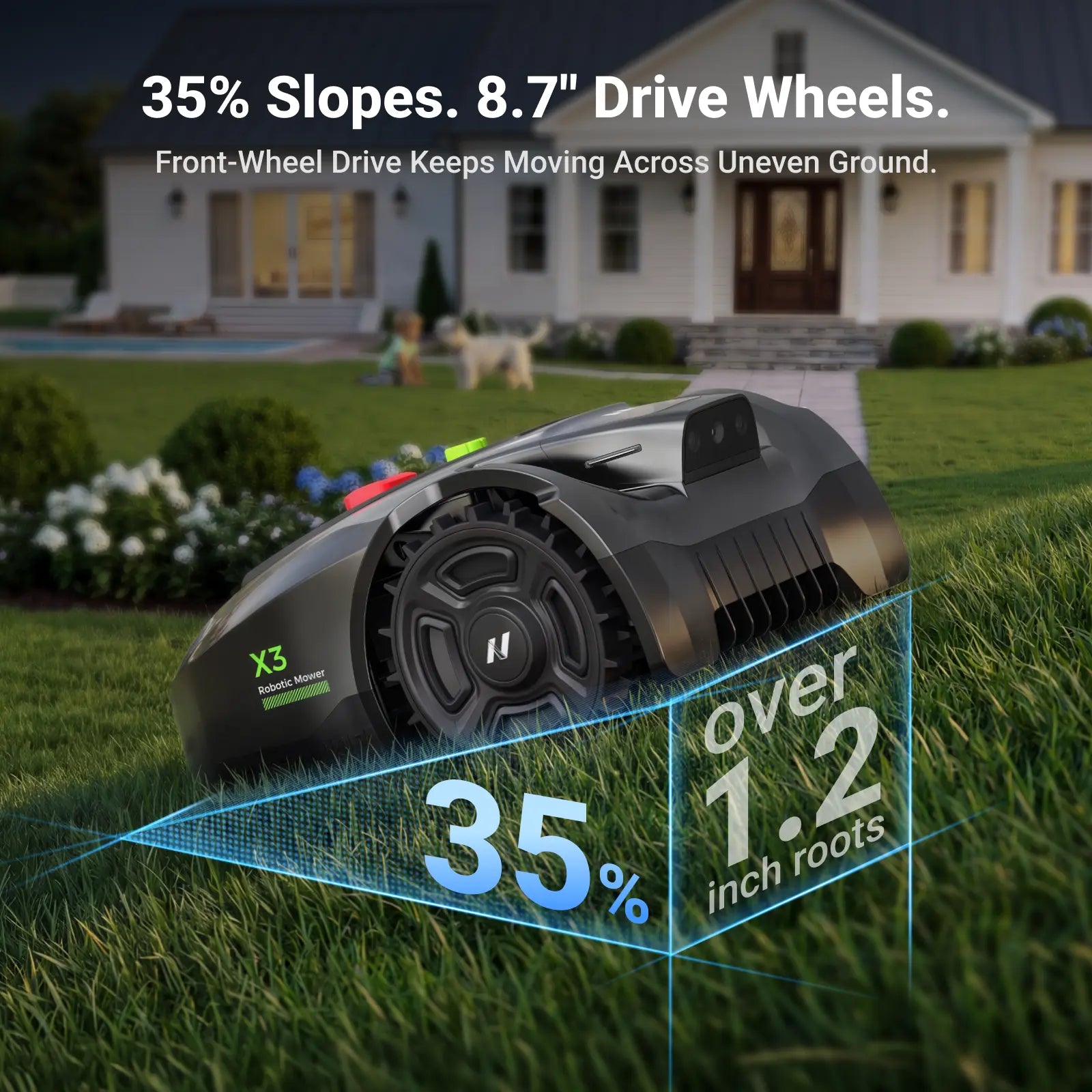 NovorikX X3 Robotic Lawn Mower - 0.2 Acre  NovorikX