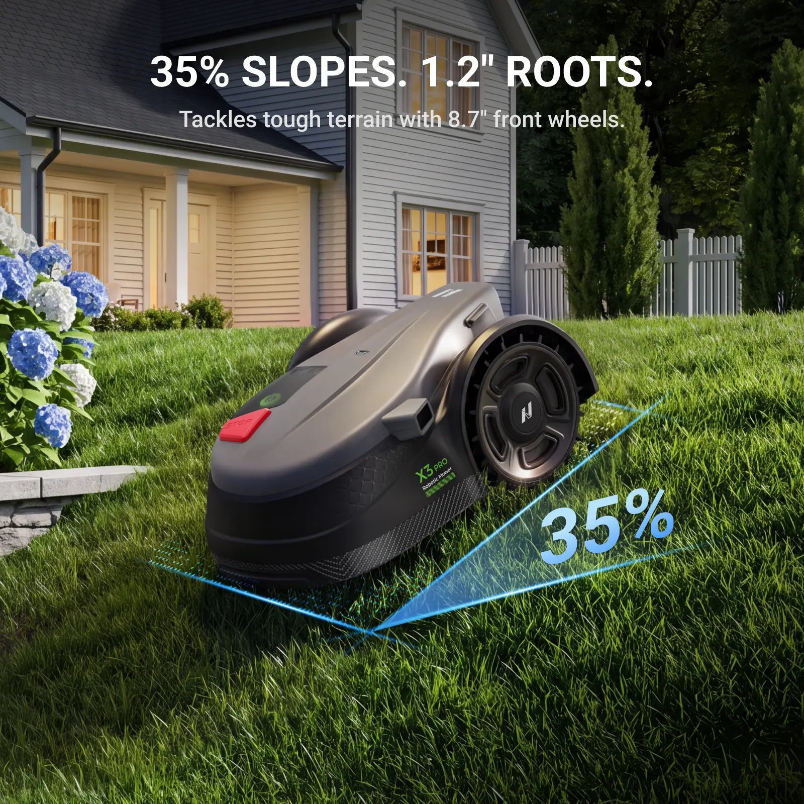 NovorikX X3 Pro Robotic Lawn Mower - 0.3 Acre  NovorikX