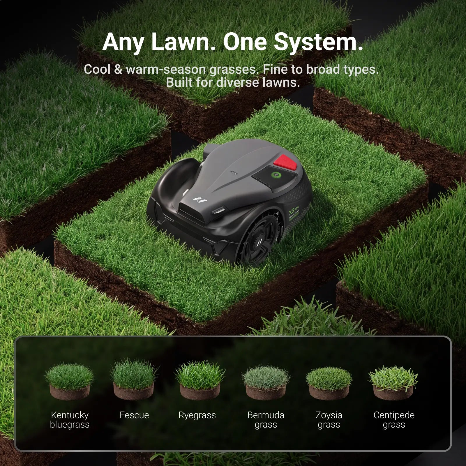 NovorikX X3 Pro Robotic Lawn Mower - 0.3 Acre  NovorikX