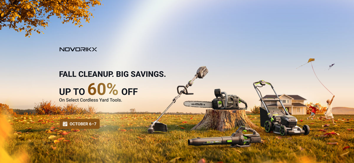 NovorikX Fall Cleanup sale banner for desktop