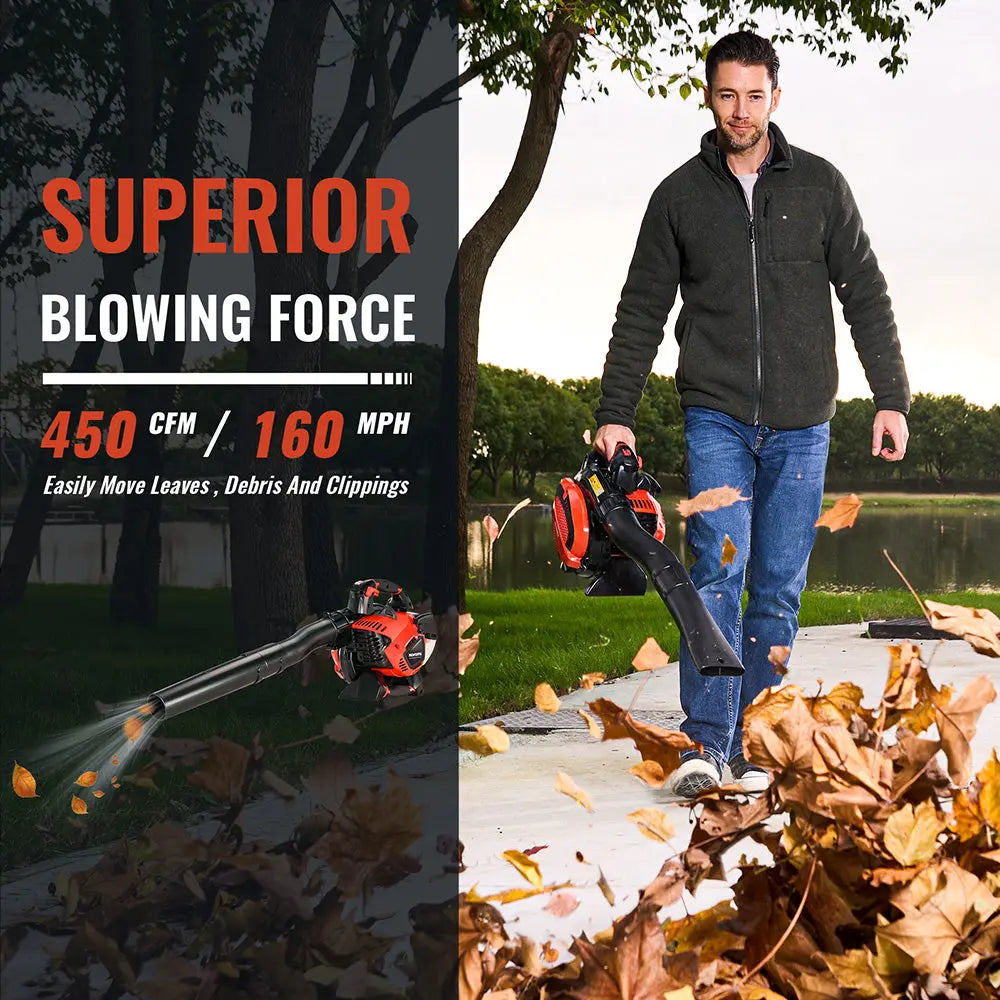 450 CFM Gas Powered Handheld Leaf Blower - NovorikX