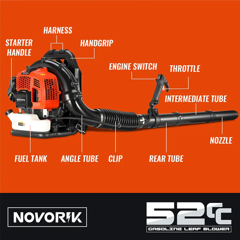 570 CFM Gas Powered Backpack Leaf Blower - NovorikX
