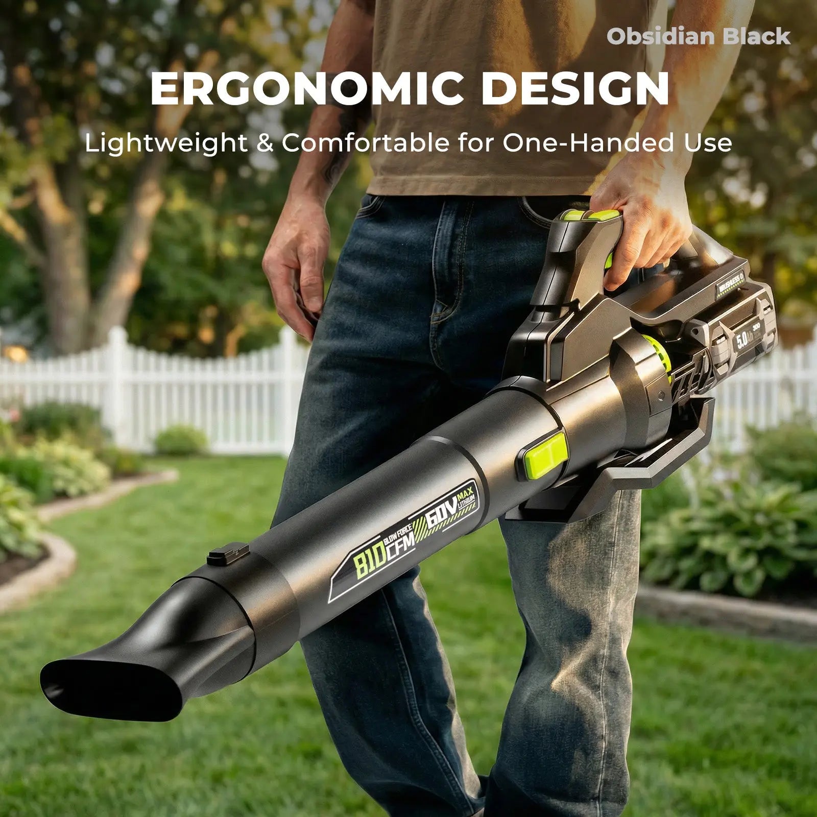 NovorikX Obsidian Black 60V Brushless 810CFM 190MPH Leaf Blower Kit  NovorikX