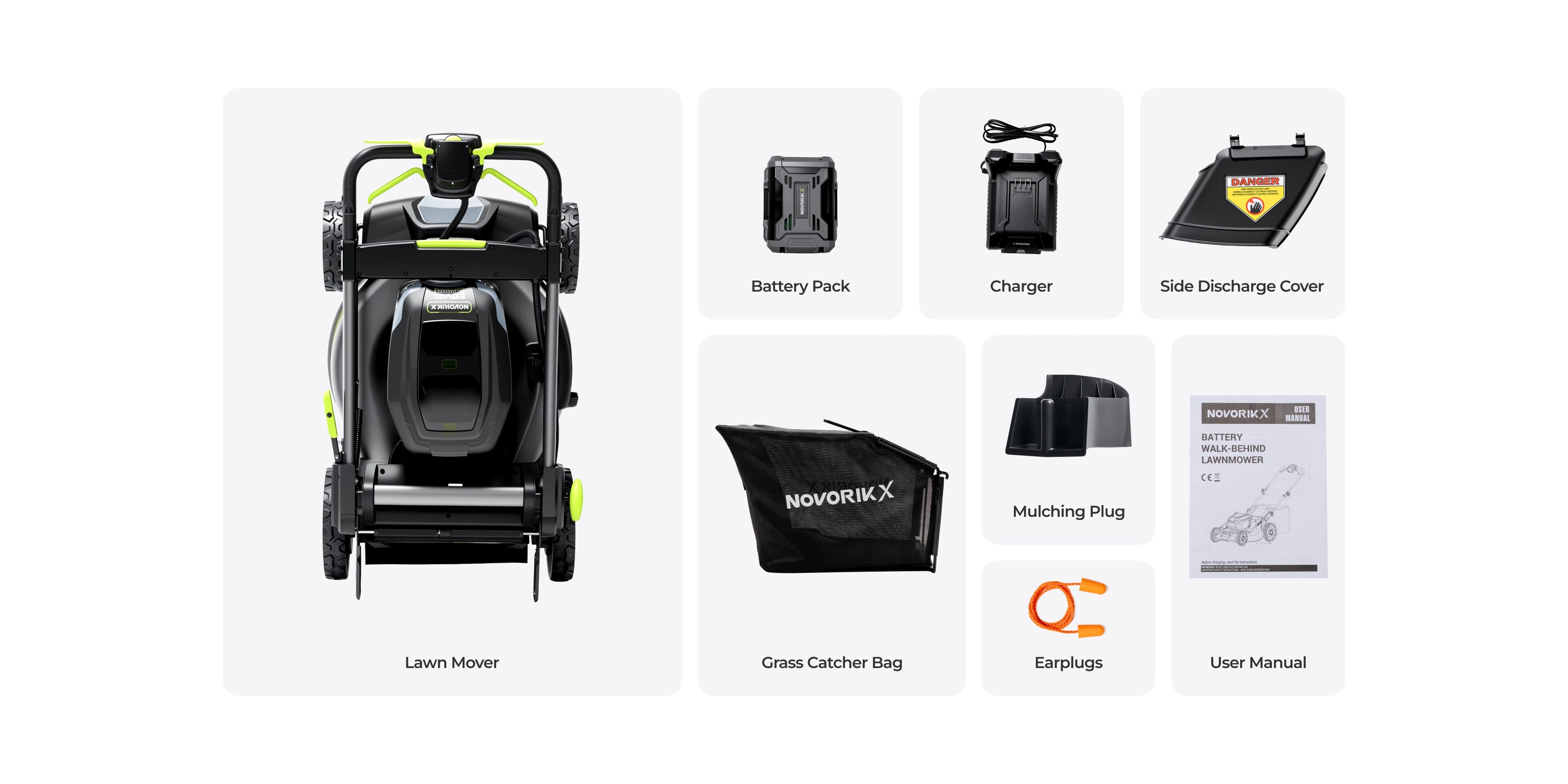 What's included with the 60V lawn mower kit