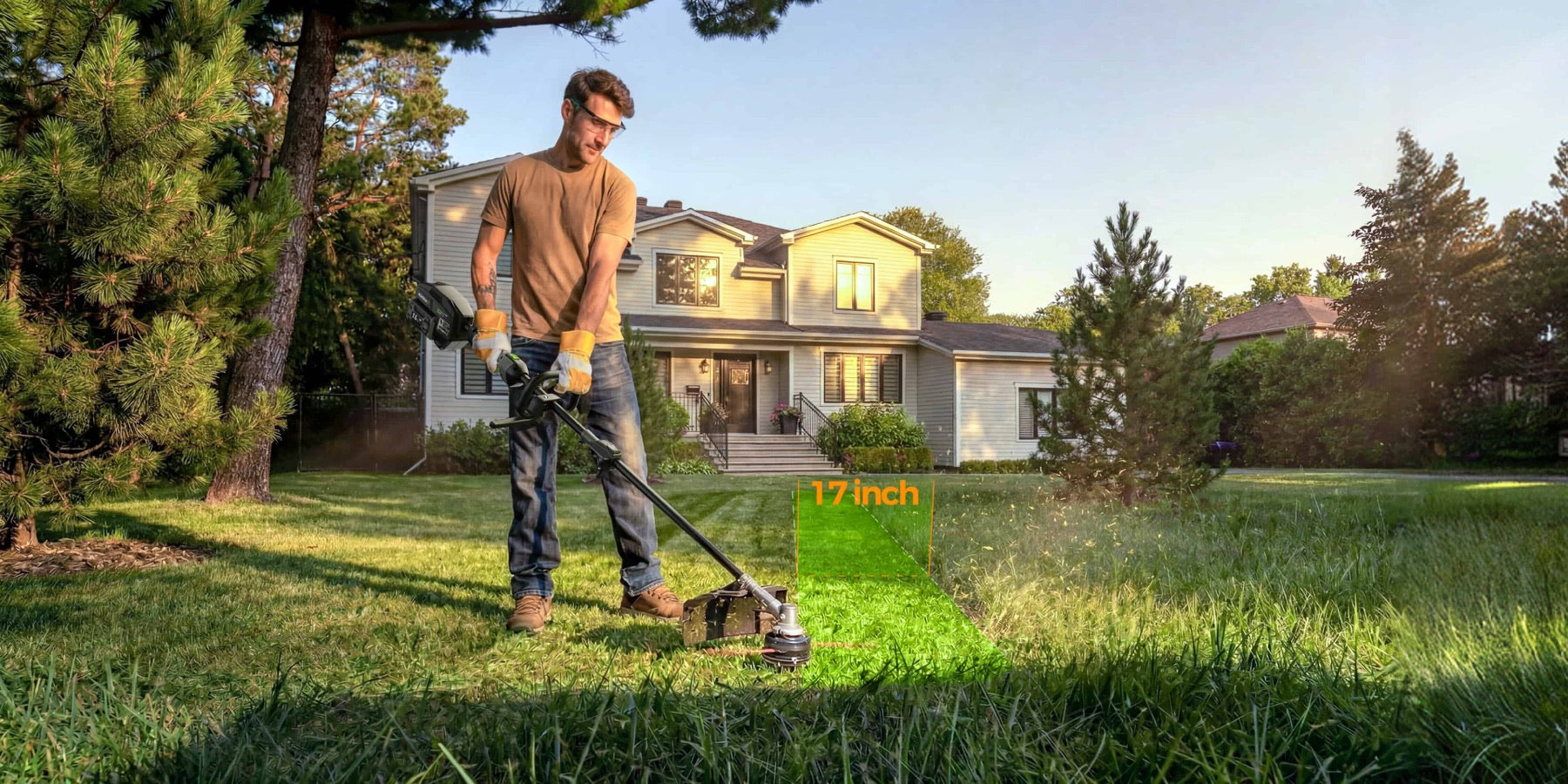 17-inch cutting swath helps cover more ground in less time