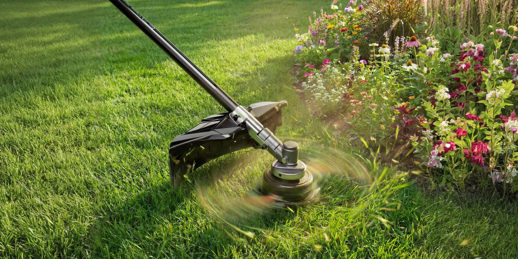 Bump feed head releases trimmer line quickly for continuous cutting